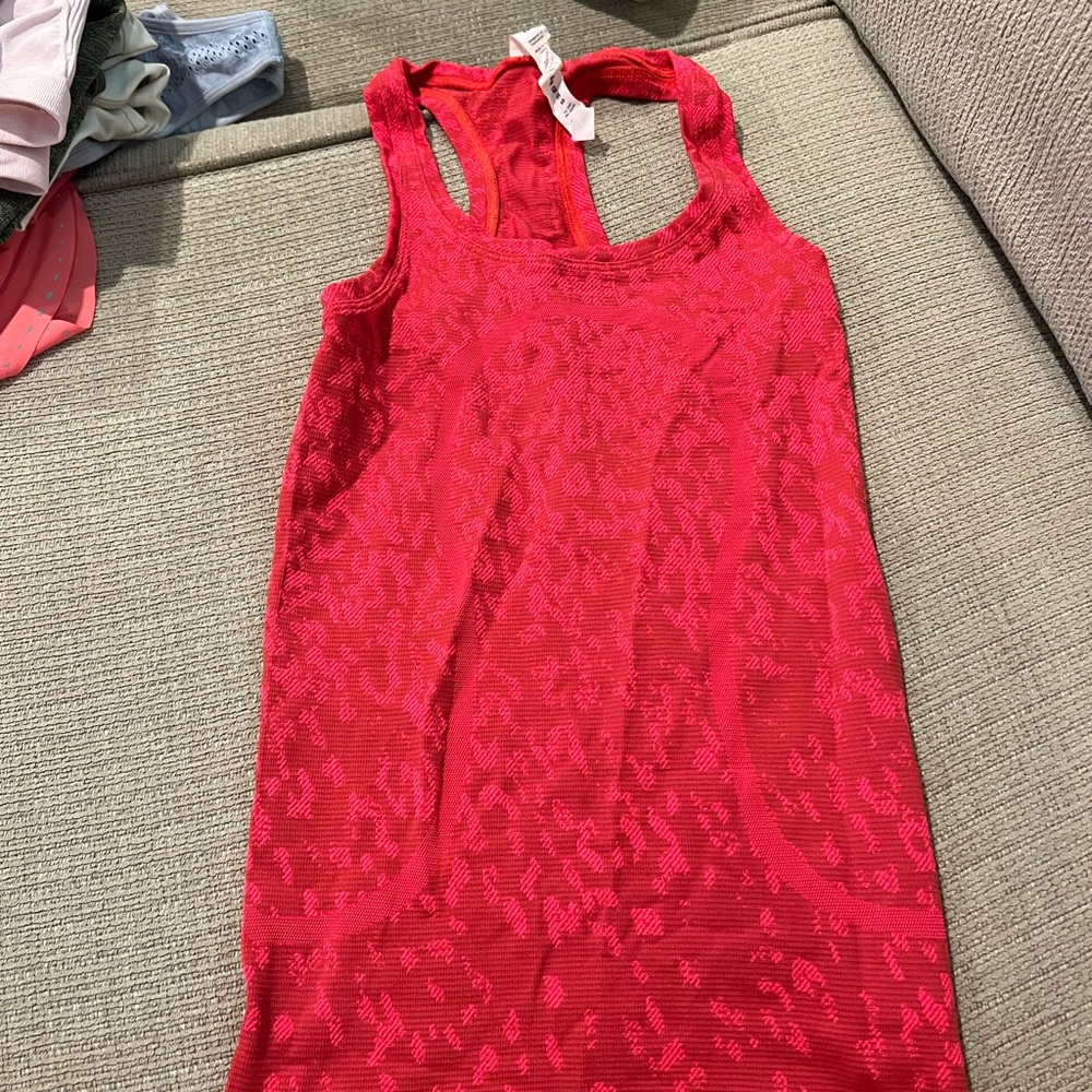 Lululemon Athletica Red Textured Tank